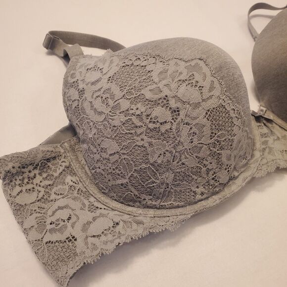 TORRID Jersey Cotton And Lace 44C Bra Light Gray Comfortable - Picture 2 of 5